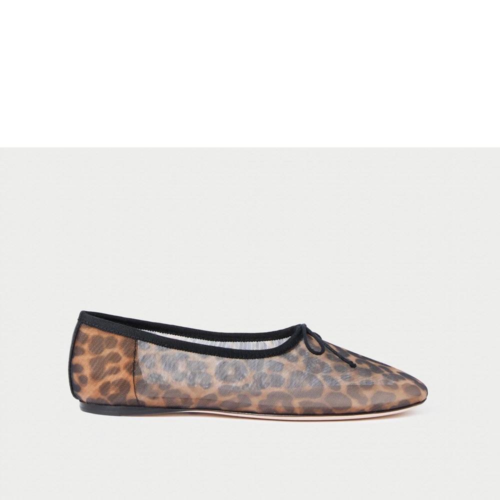 Loeffler Randall Leopard Print Mesh Ballet Flat